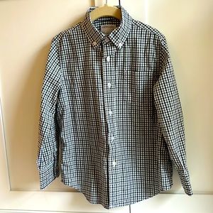 J.Crew Crewcuts Boys' button down shirt in navy & green gingham, size 4-5